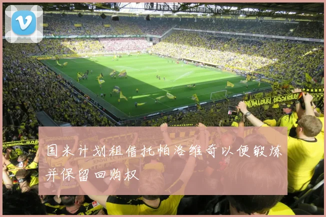 国米计划租借托帕洛维奇以便锻炼并保留回购权